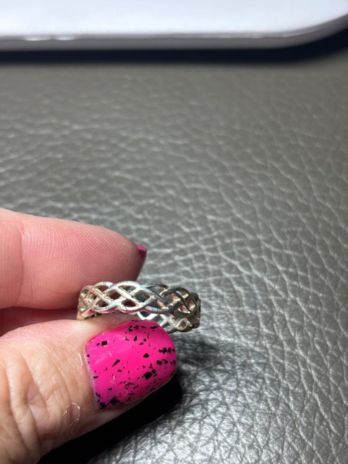 Jolie bague torsadée diamètre 19mm en argent - photo numéro 4