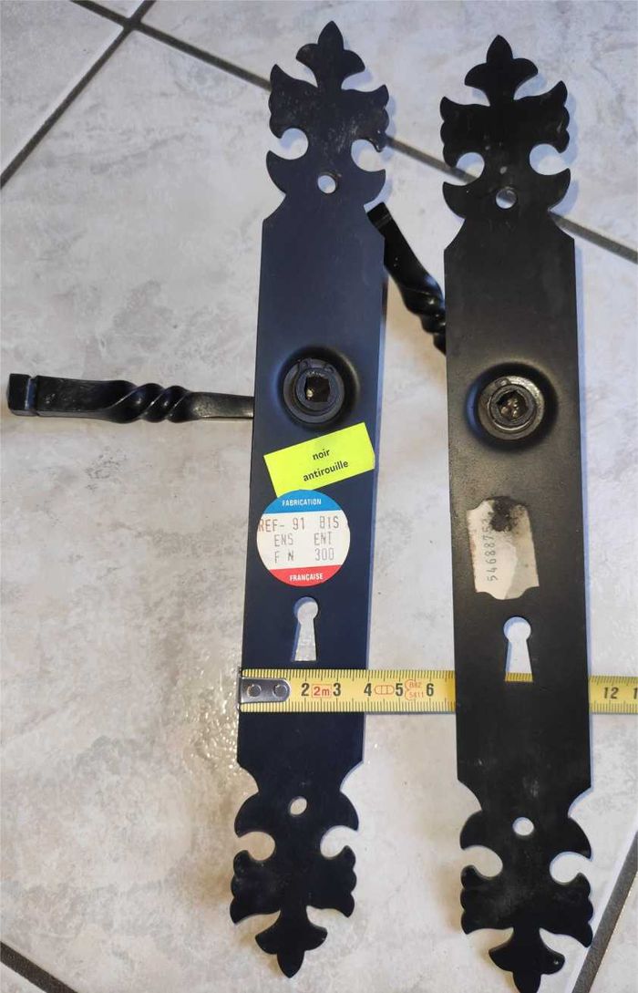 Paire de poignées de porte en fer forgé - photo numéro 4