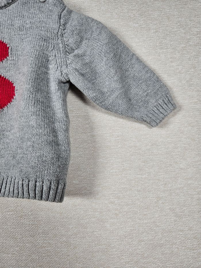 Pull en maille gris tex 3 mois - photo numéro 4
