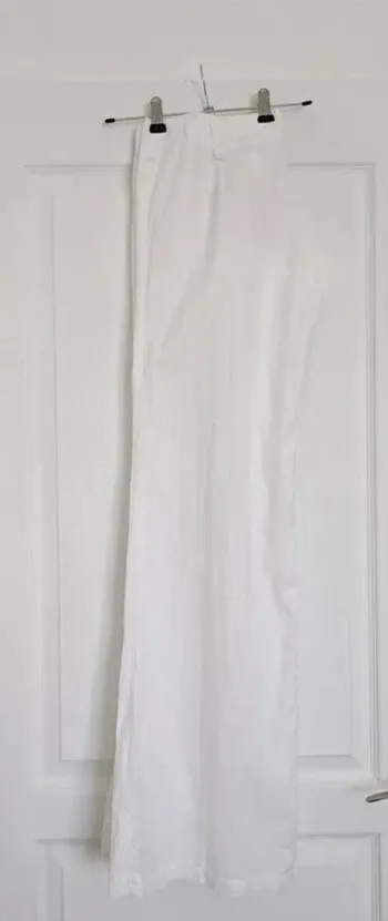 Pantalon d'été blanc en lin et coton - Promod - taille 38