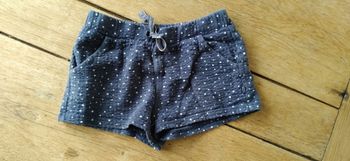 Short bleu marine à pois blanc 4 ans 