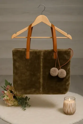 👜 Grand sac fourre-tout en fausse fourrure ultra doux style cocooning👜