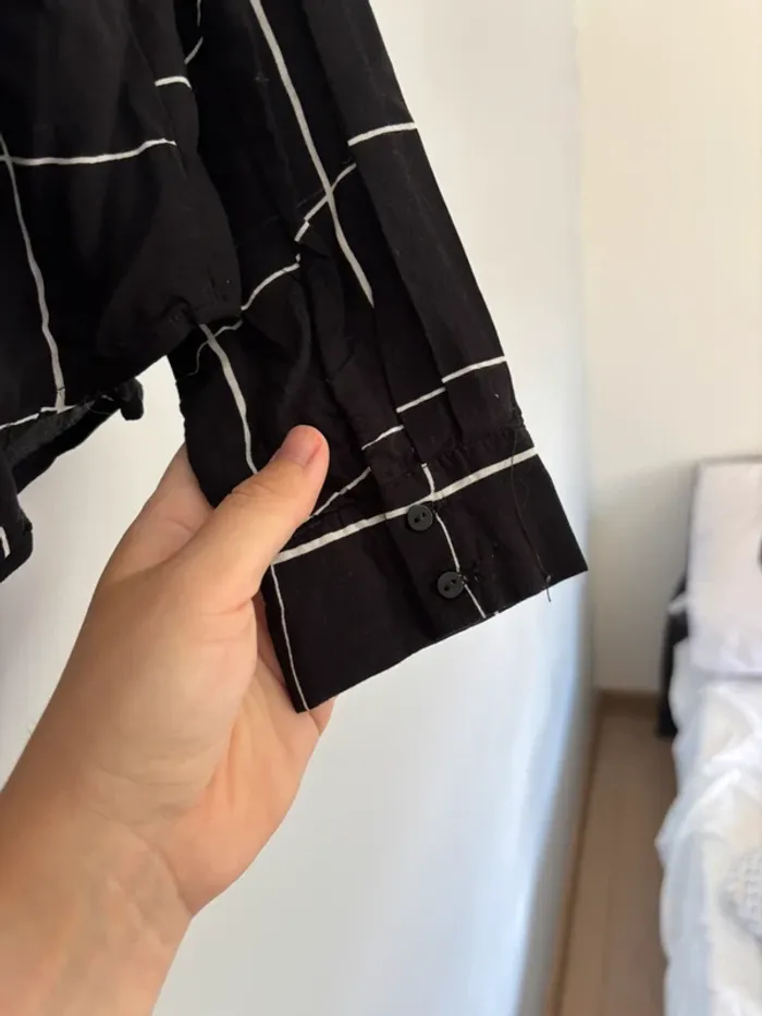 Chemise noir à carreaux blanc Mango Taille XS - photo numéro 5