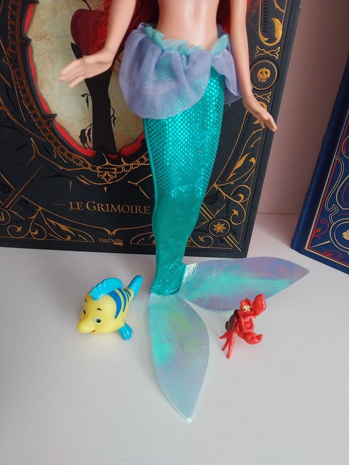 Poupée La Petite Sirène Ariel et ses amis Rare Mattel Polochon Sébastien - photo numéro 3