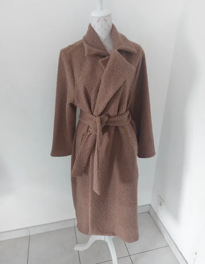Manteau oversize coton taupe neuf