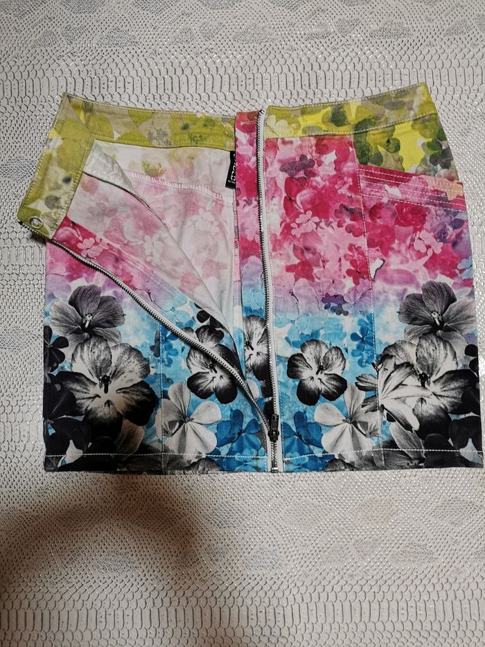Mini jupe à fleurs multicolore H&M T38 - photo numéro 3