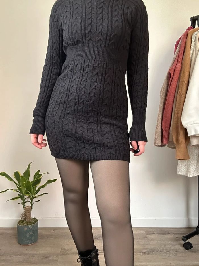 Robe pull torsadée noire Vintage Dressing - Taille 36/38, Très bon état 💖 - photo numéro 5