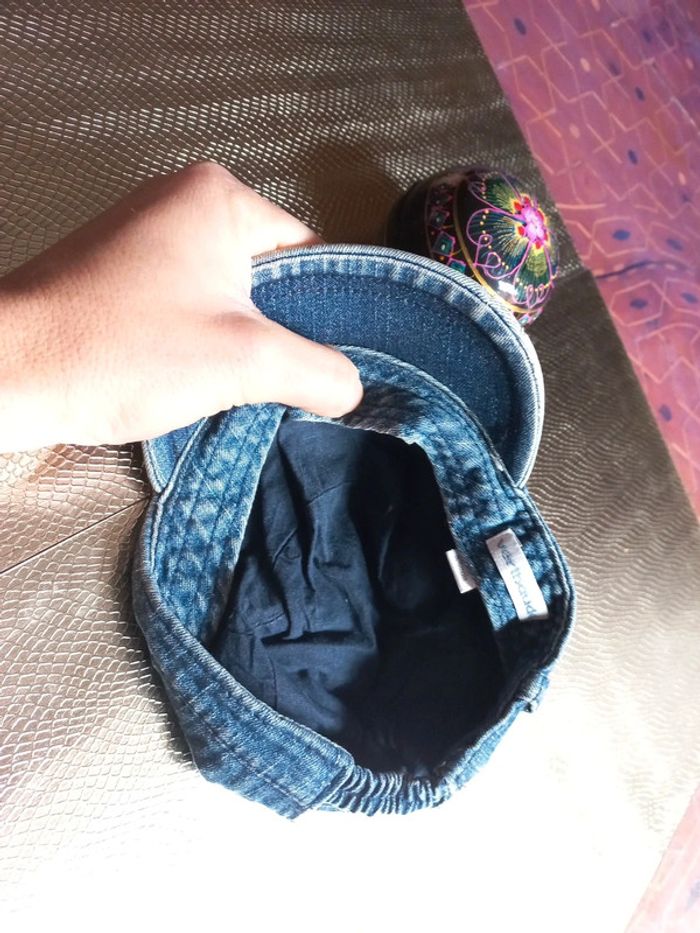 Belle casquette jean stylisée 3 a 6 mois - photo numéro 2