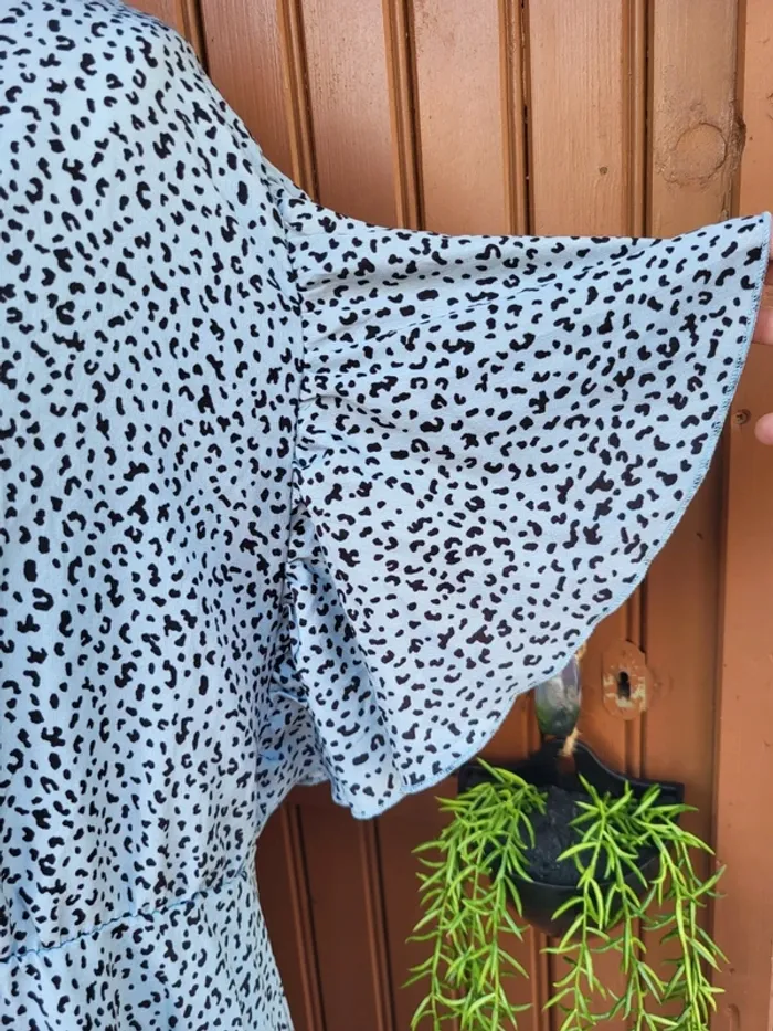Robe léopard volant bleu gris noir shein taille 50 - photo numéro 7