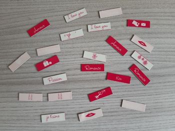 Mini magnets mots doux