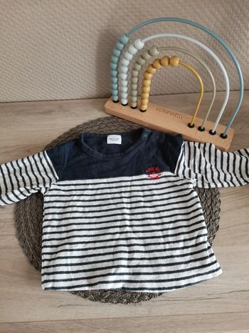 T-shirt manches longues 12 mois tape à l'œil marin