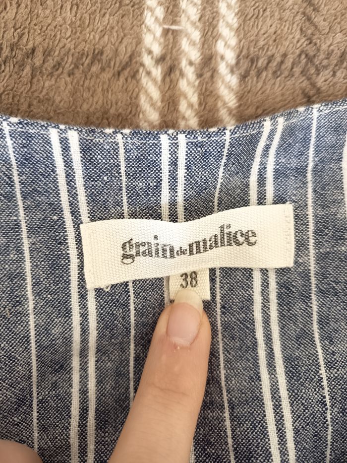 👗 Robe droite à rayures bleu & blanches - Taille 38 / Grain de Malice - photo numéro 3