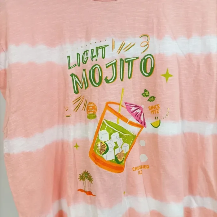 T-shirt tie & dye rose – imprimé Mojito – Taille S A682 - photo numéro 2
