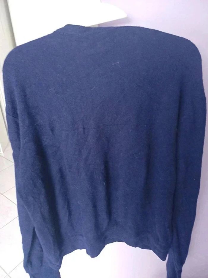 Pull Lacoste col V logo brodé vert taille XL - photo numéro 5