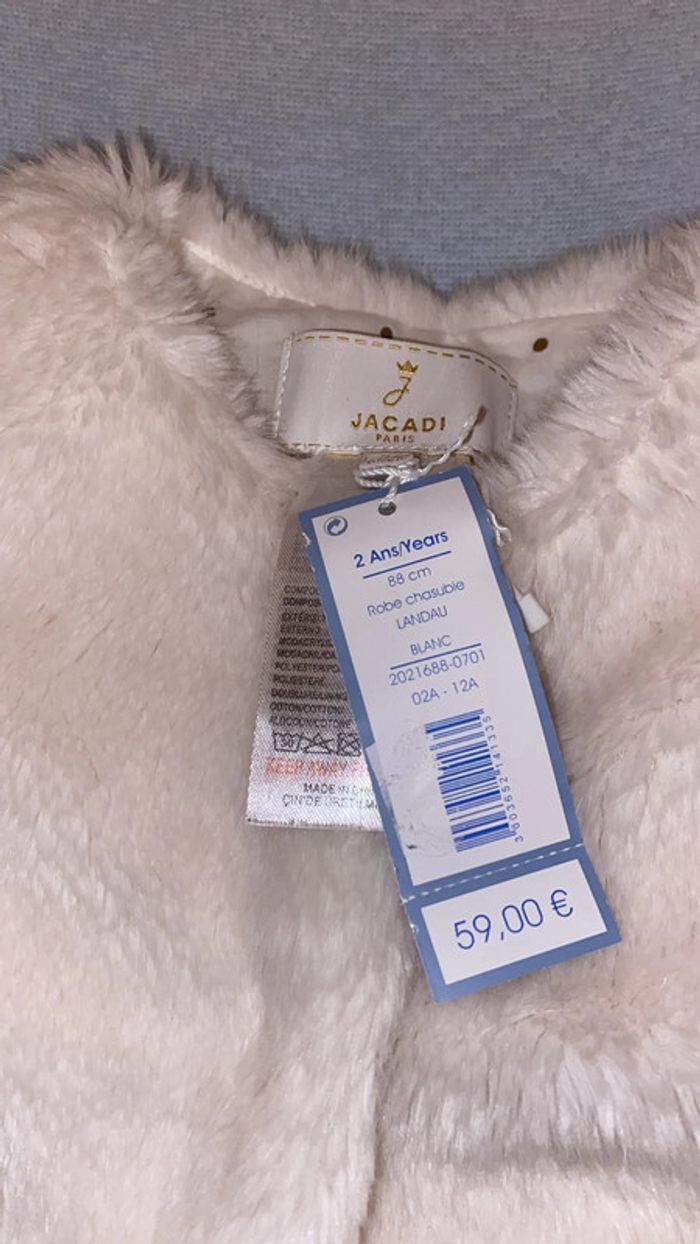 Gilet fausse fourrure 2 ans blanc - photo numéro 2