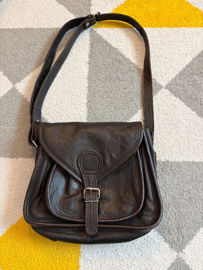 Sac à bandoulière en cuir noir Paul Marius - photo numéro 2