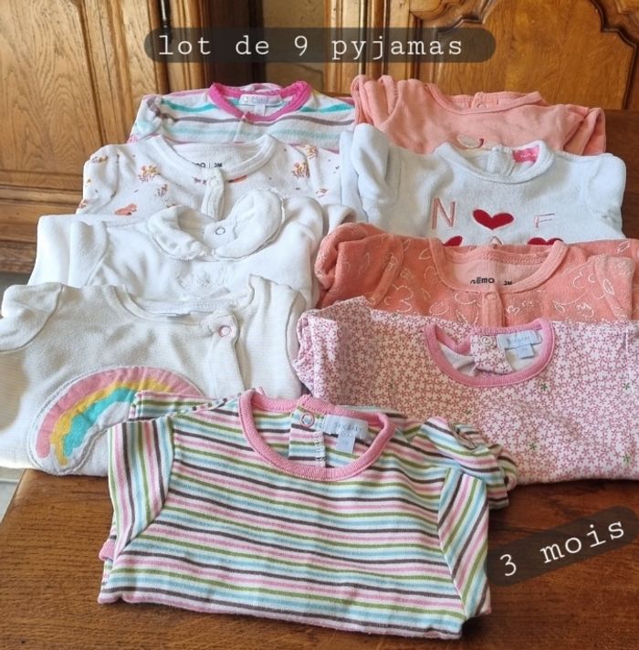 Lot 9 pyjamas 3 mois