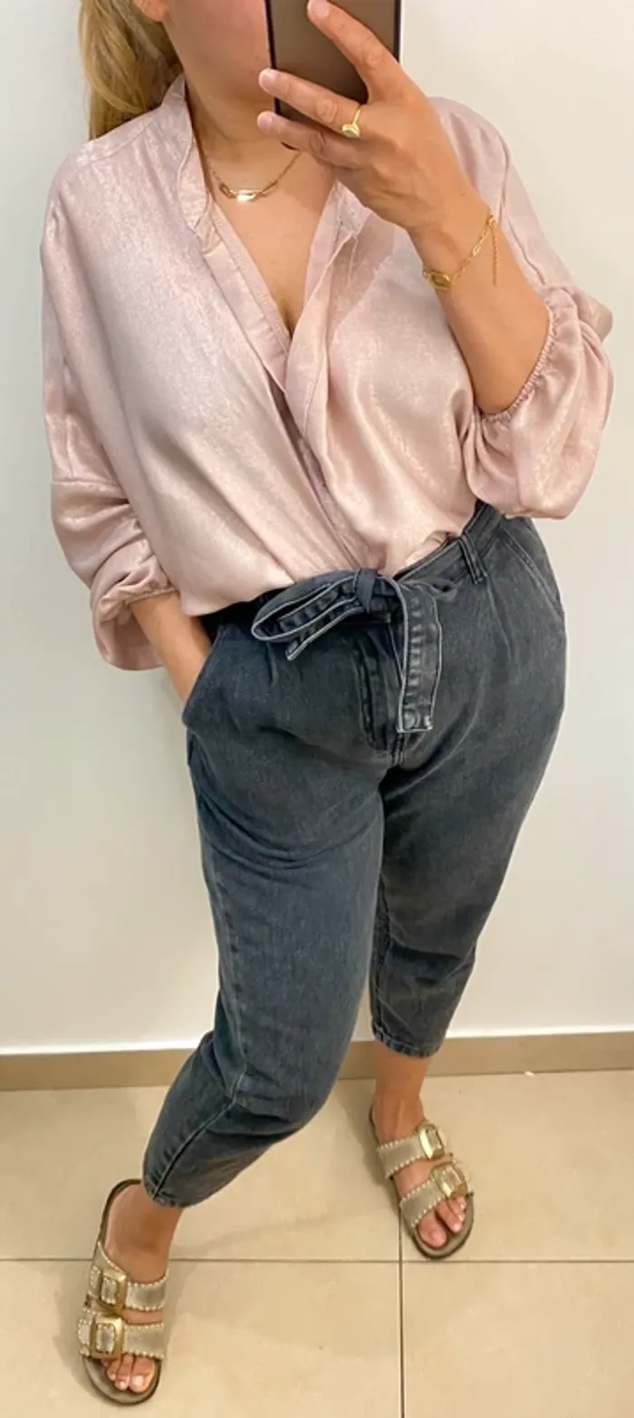 Blouse rose ample scintillante Taille Unique - photo numéro 6