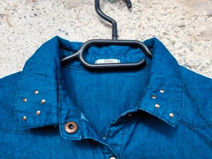 Confetti, très belle Robe en jeans col chemise et jupe dentelle 8 ans - photo numéro 8