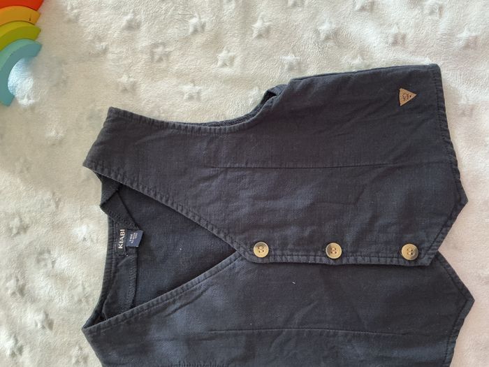 gilet sans manches bleu marine 24 mois kiabi - photo numéro 5