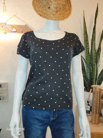 T shirt noir cœur