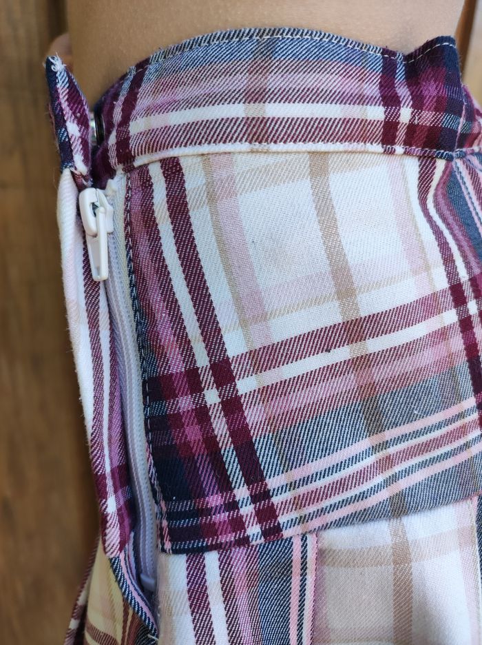 Jupe H&M à carreaux violet/fushia/beige - photo numéro 3