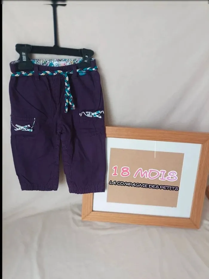 Superbe pantalon violet de la marque La Compagnie des Petits - taille 18 mois.