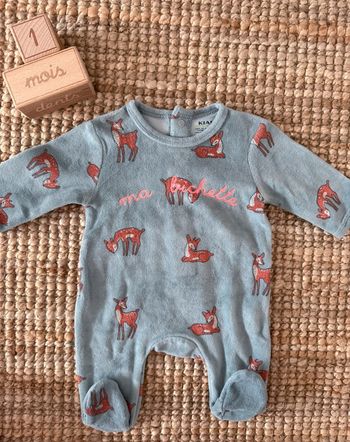 Pyjama velours Kiabi 1mois / 54cm