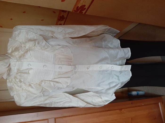 CHEMISIER créme  EN SOIE COL JABOT - AGGABARTI - photo numéro 2