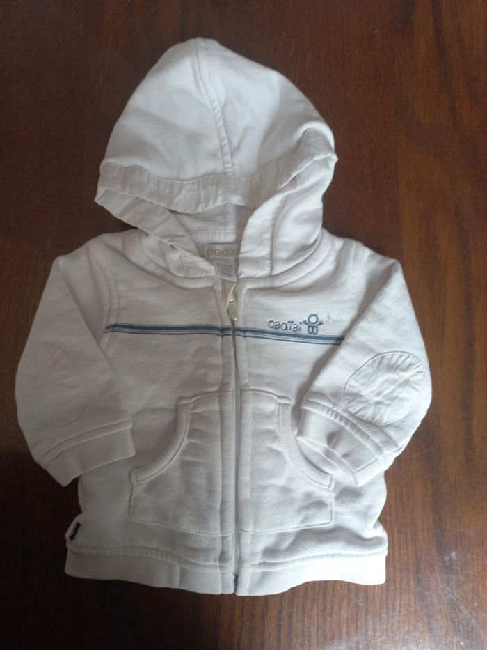 Veste zippée et capuche 1 mois Obaïbi