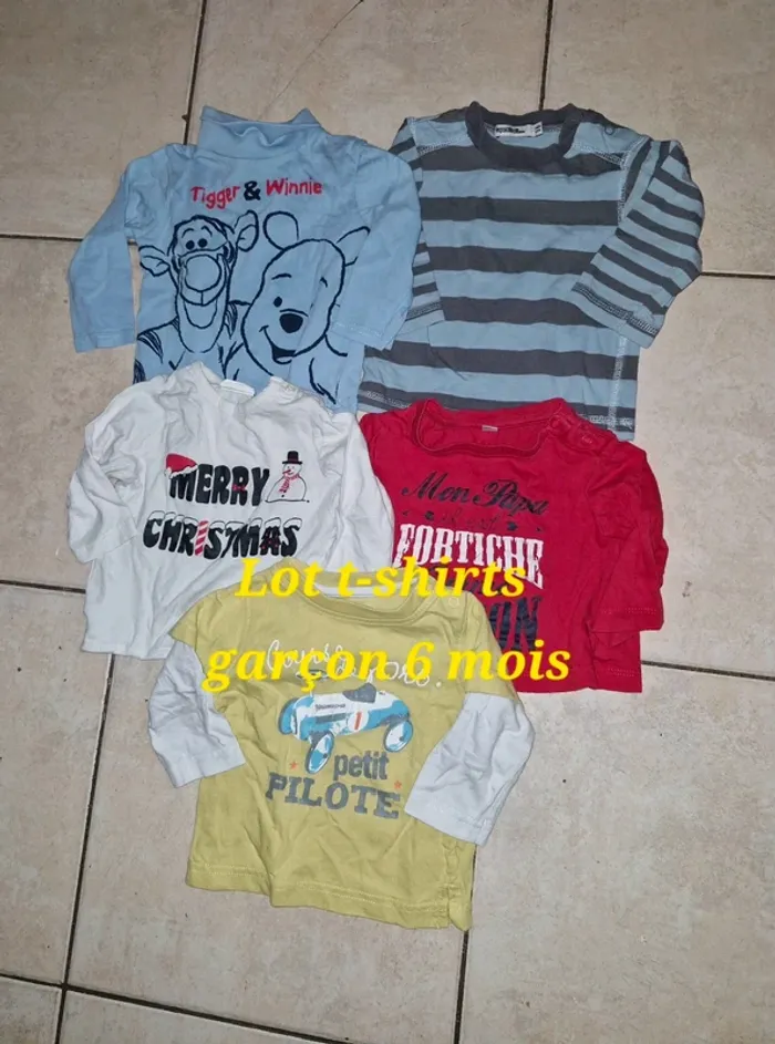 Lot t-shirts garçon 6 mois