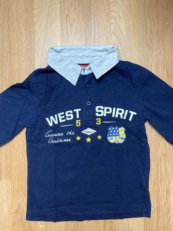 Polo Bleu marine avec col blanc