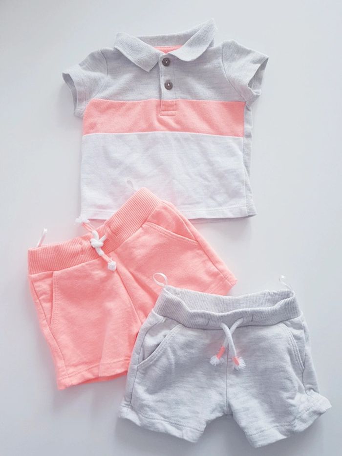Baby Club - Ensemble polo + 2 shorts (3 mois)