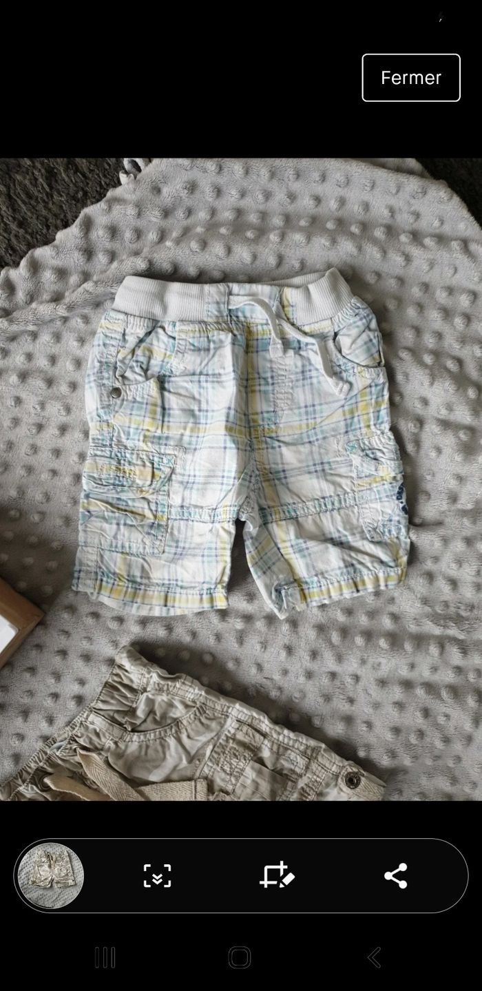 Lot de 2 shorts Gémo 12 mois - photo numéro 2