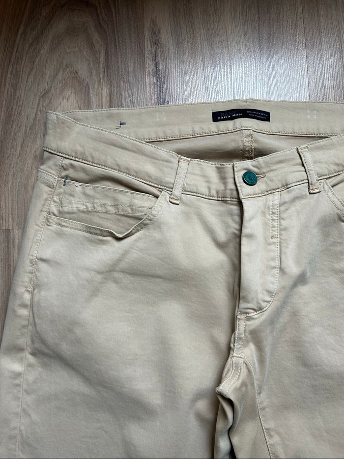 Jean beige uni Slim Homme Zara Tailles 42-44 - photo numéro 3