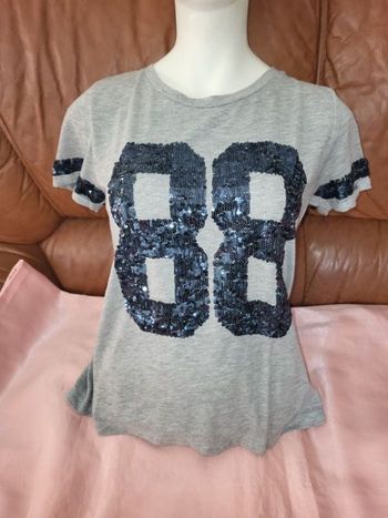 tee shirt t38 PIMKIE à paillettes bleu