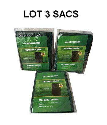 Lot 3 Sacs à déchets de jardin verts 272 litres