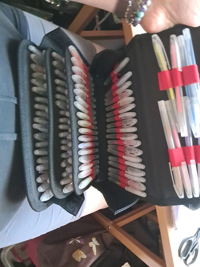 Trousse pencil case crayons 120 emplacements avec  sa sangle pour le transport - photo numéro 4