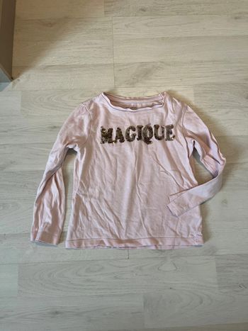 T-shirt manches longues sequins réversibles