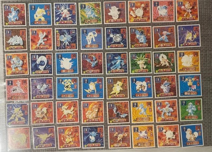Lot de 48 Stickers Vintage Pokémon Japon 1996-1999 – Arcanin, Galopa, Zapdos, Rare
