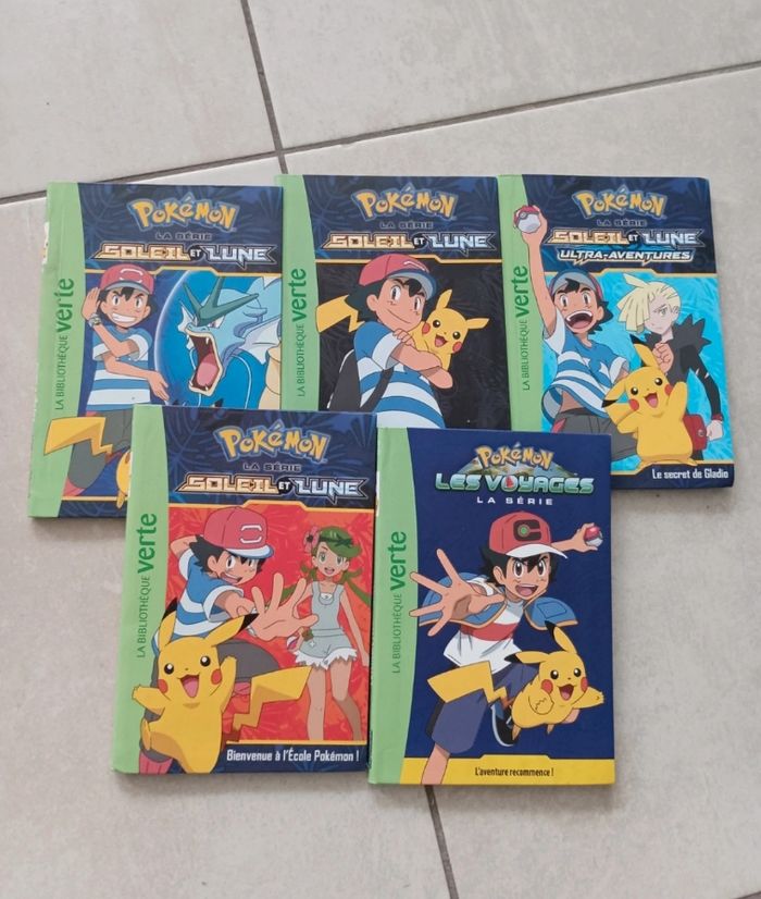 5 livres Pokémon soleil et lune bibliothèque verte