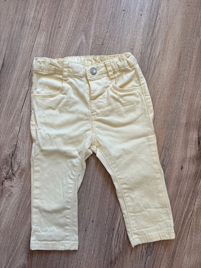 Pantalon jaune pastel 9 mois - photo numéro 2