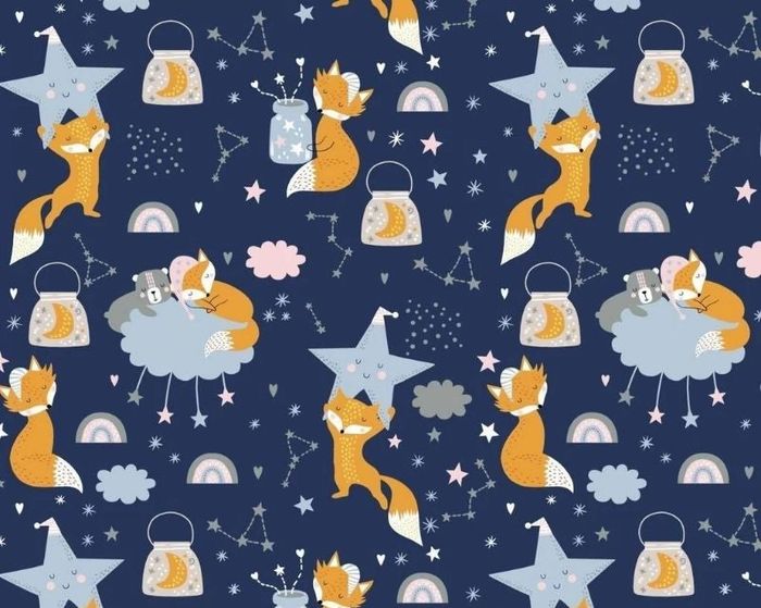 Coupon Tissu 50x160 Renards endormis