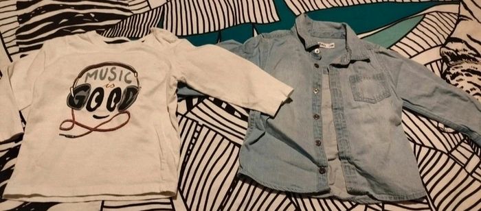 Chemise avec tee shirt haut manche longue