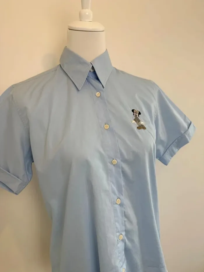 Chemise femme courtes manches Donaldson bleue taille 40 - photo numéro 3