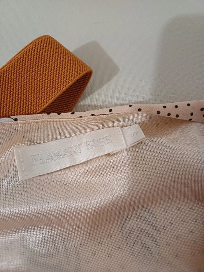 Robe fluide à imprimé Plumes Flamant Rose taille S 36 - photo numéro 10