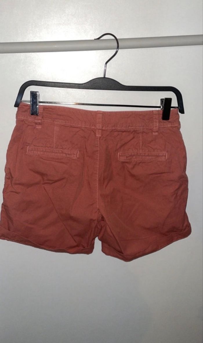 Promod - Short en coton - Taille 36 - Corail/Rose Terracotta - photo numéro 8