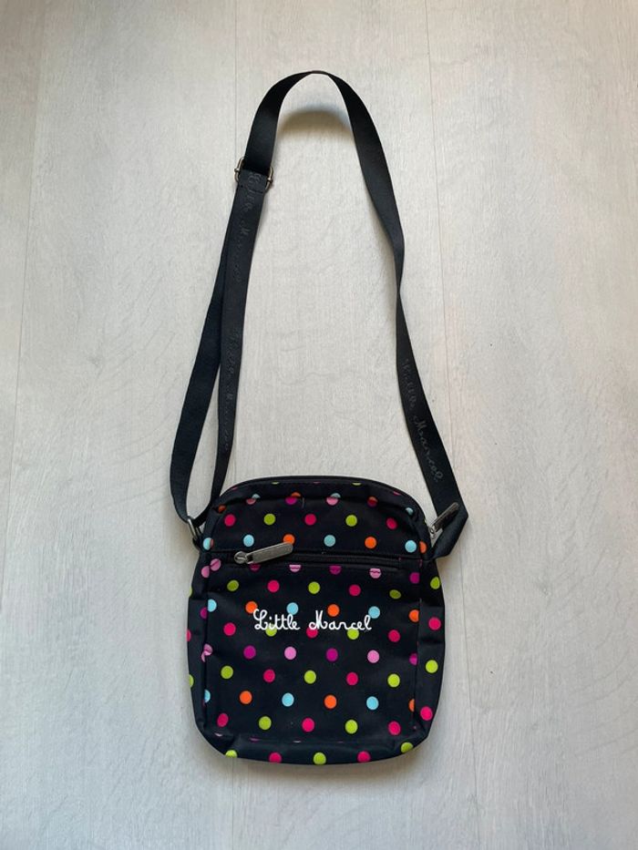 Sac bandoulière Little Marcel à pois – Noir coloré