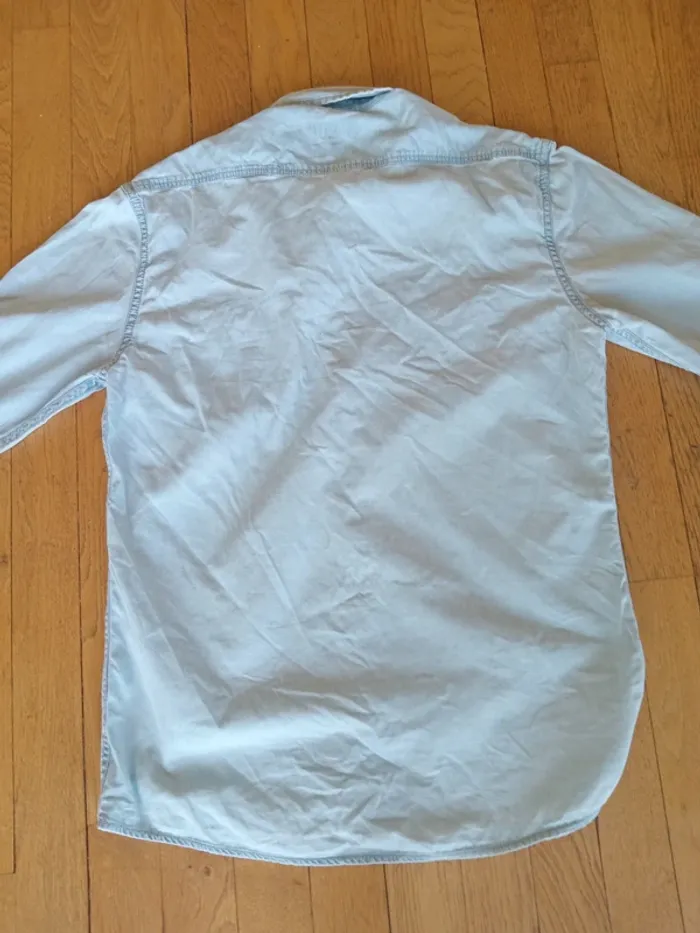 Chemise homme en jean bleue claire manches longues 100% coton marque Jules taille M - photo numéro 14