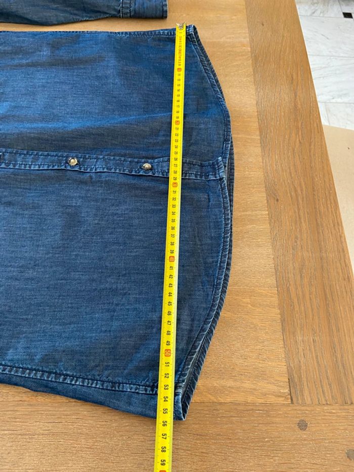 Chemise aspect denim brut bleu foncé Banana Republic taille M - photo numéro 9